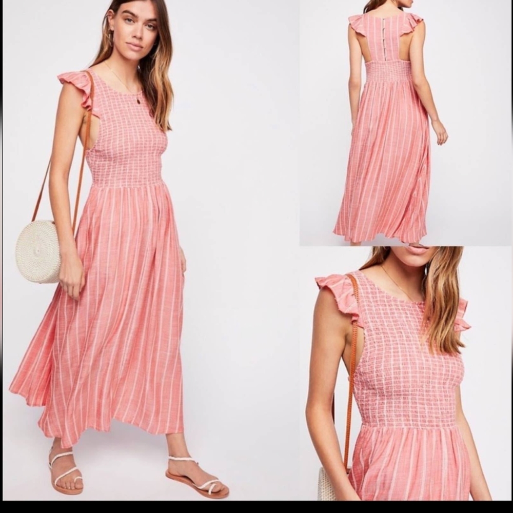 Free People Chambray Butterflies Midi Dress